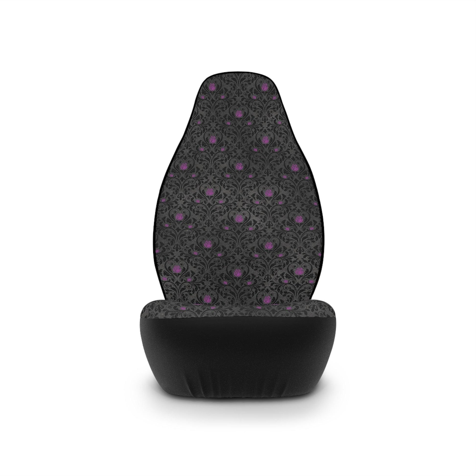 Victorian Goth Damask, Purple and Black Dark Academia Car Seat Covers | lovevisionkarma.com