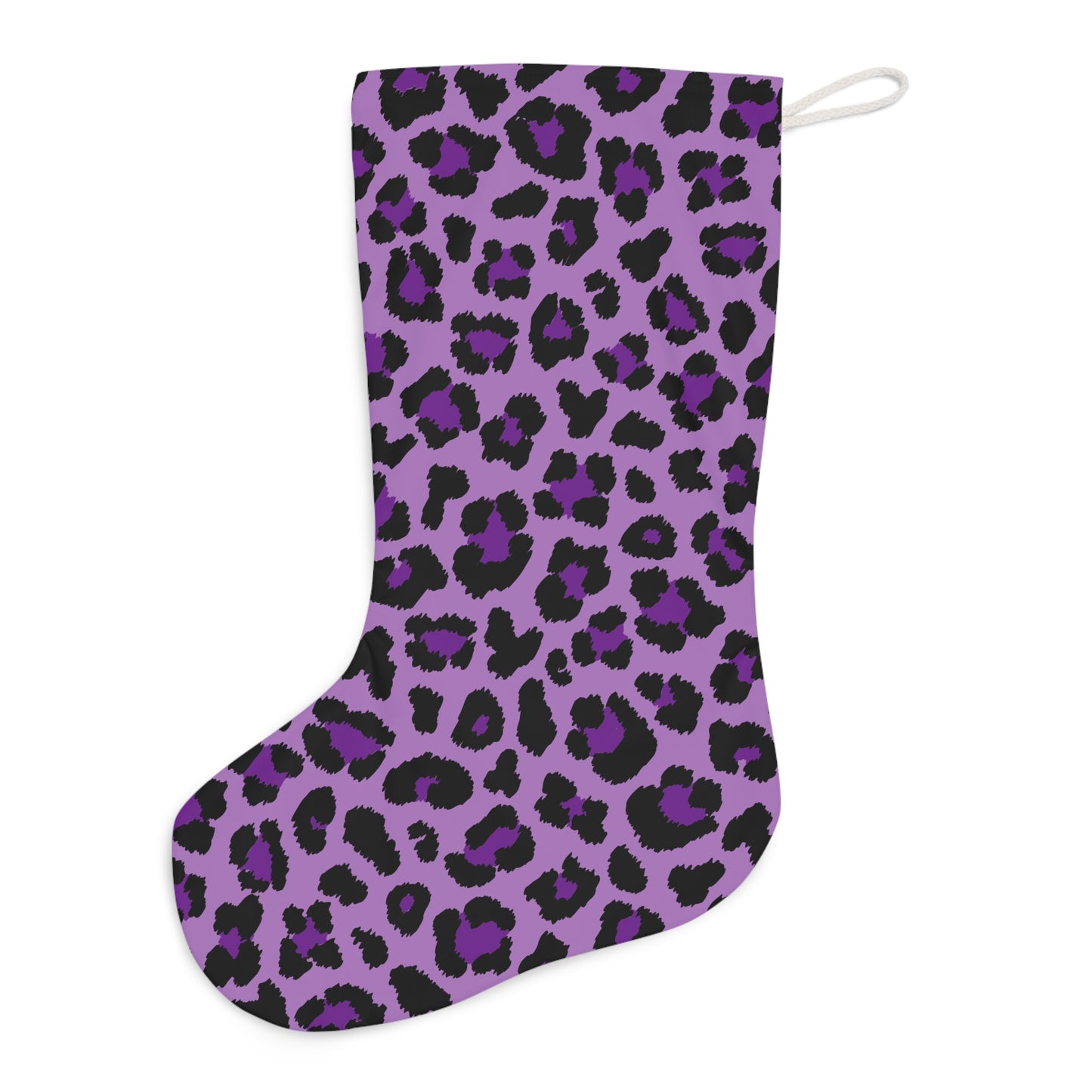 Purple Leopard Cheetah Spots Animal Print Christmas Stocking