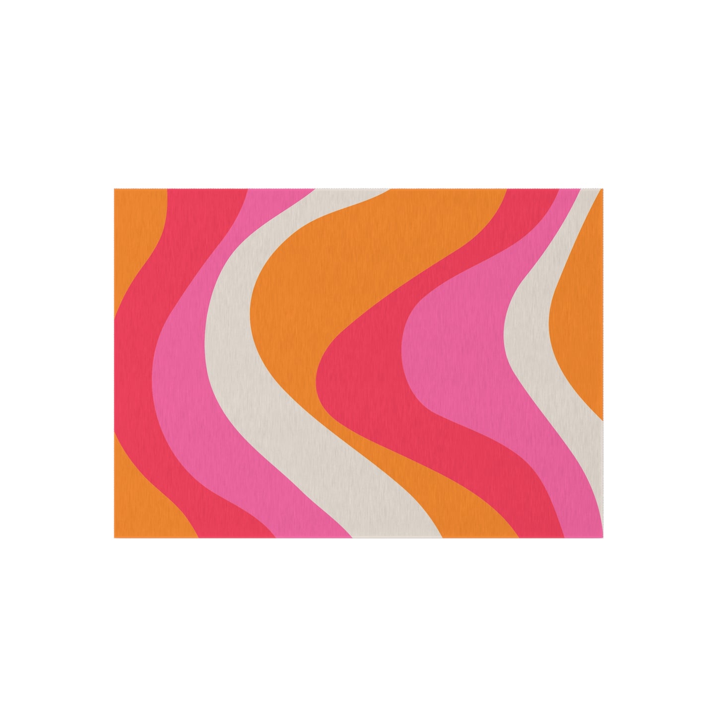 Groovy 60's Retro Mid Century Mod Swirl Pink, Orange & Cream Indoor/Outdoor Anti-Slip Accent Rug