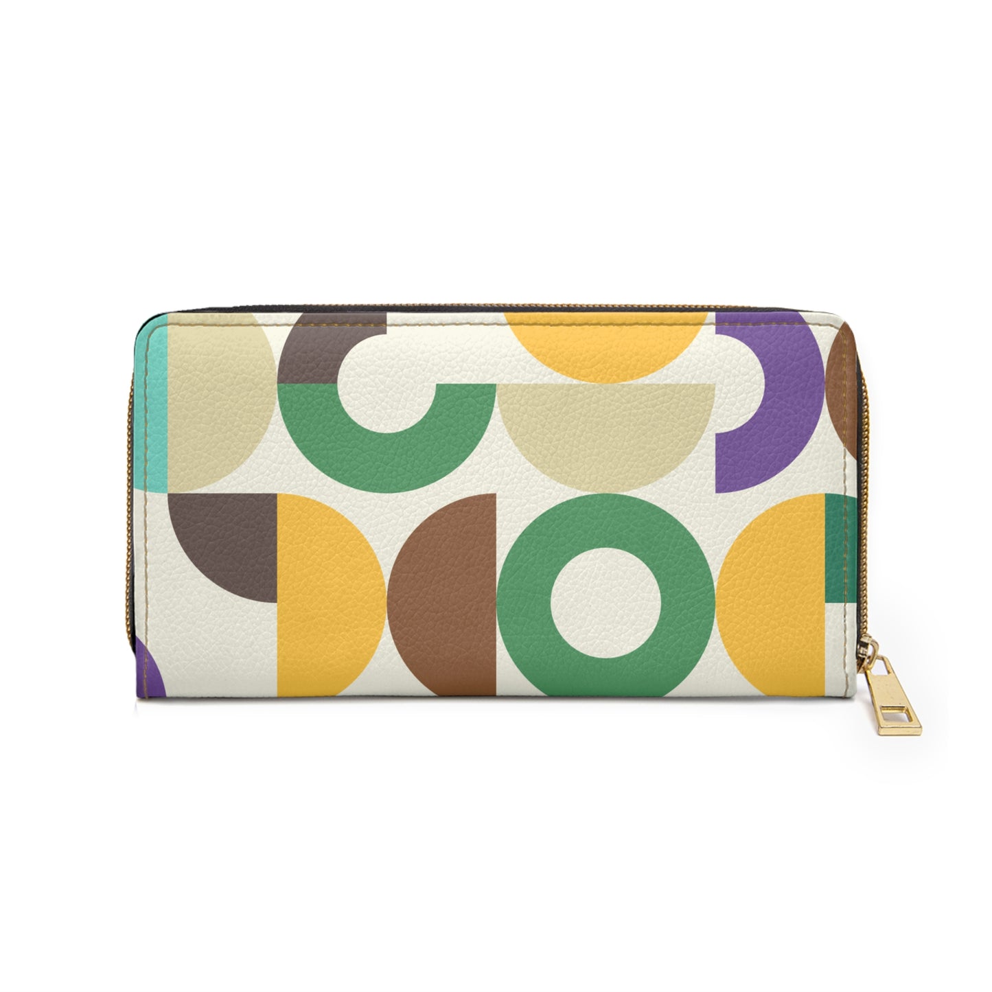 Retro Bauhaus Inspired Abstract MCM Colorful Zipper Wallet