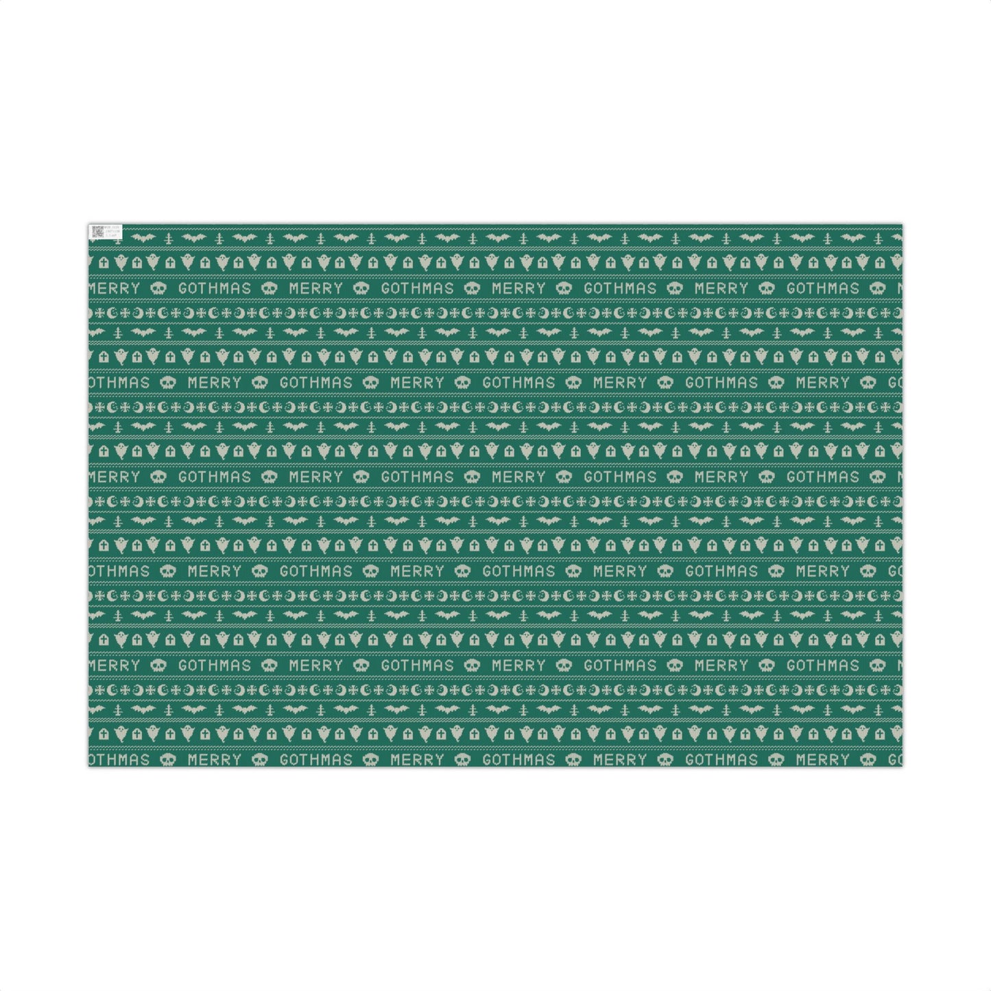 Goth Christmas Ugly Sweater Inspired, Gothmas & Kitschy Creepmas Green Eco-Friendly Holiday Gift Wrap