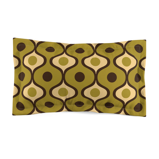 Retro 60's, 70's Geometric MCM Green Pillow Sham