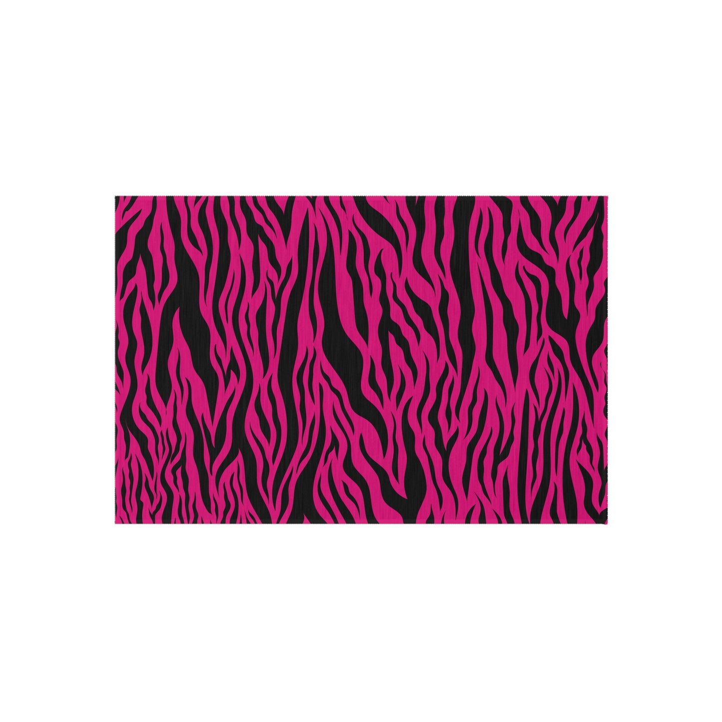 Pink Tiger Stripe Animal Print Indoor/Outdoor Accent Rug