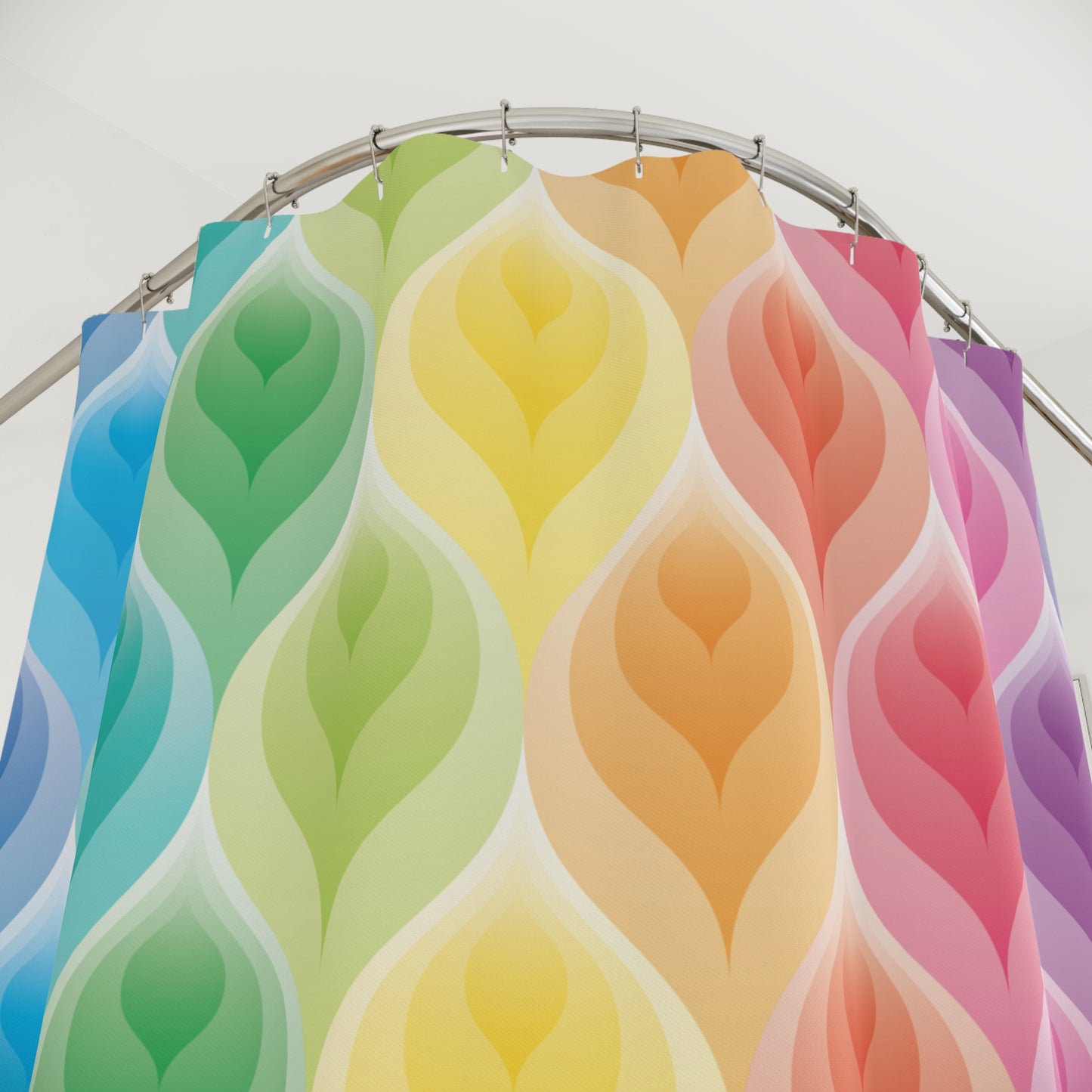 Rainbow Petals Whimsical Shower Curtain