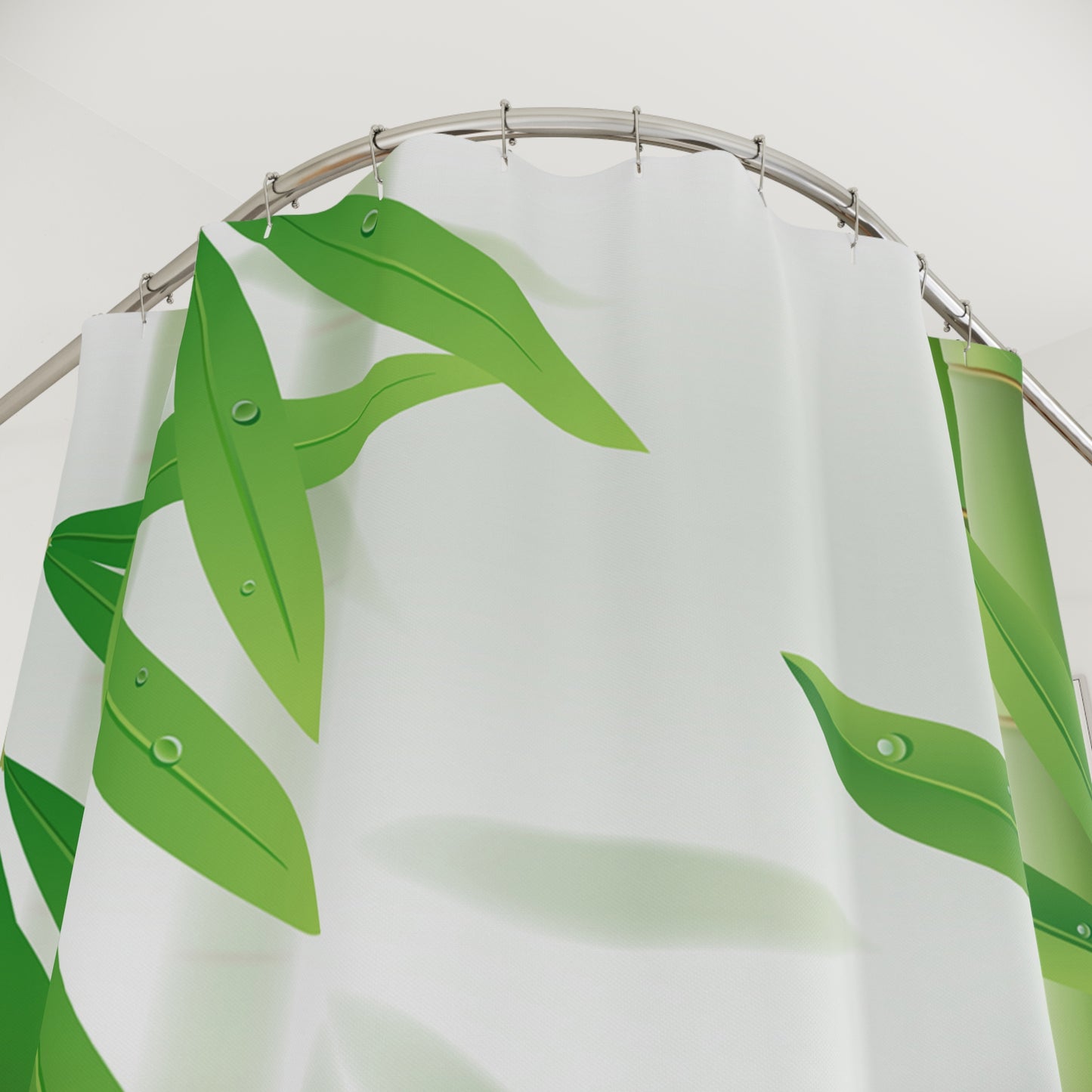 Bamboo Print Botanical Shower Curtain