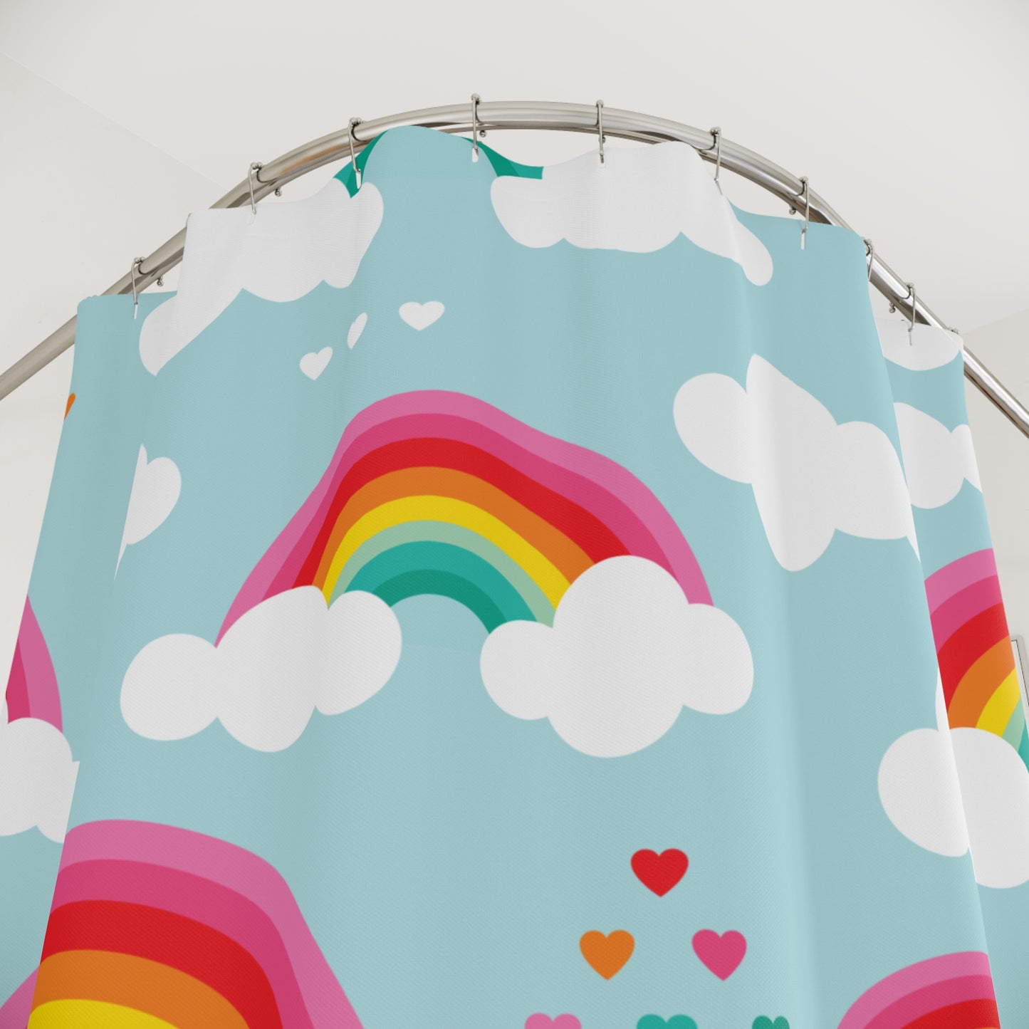 Rainbows and Sky Whimsical Shower Curtain