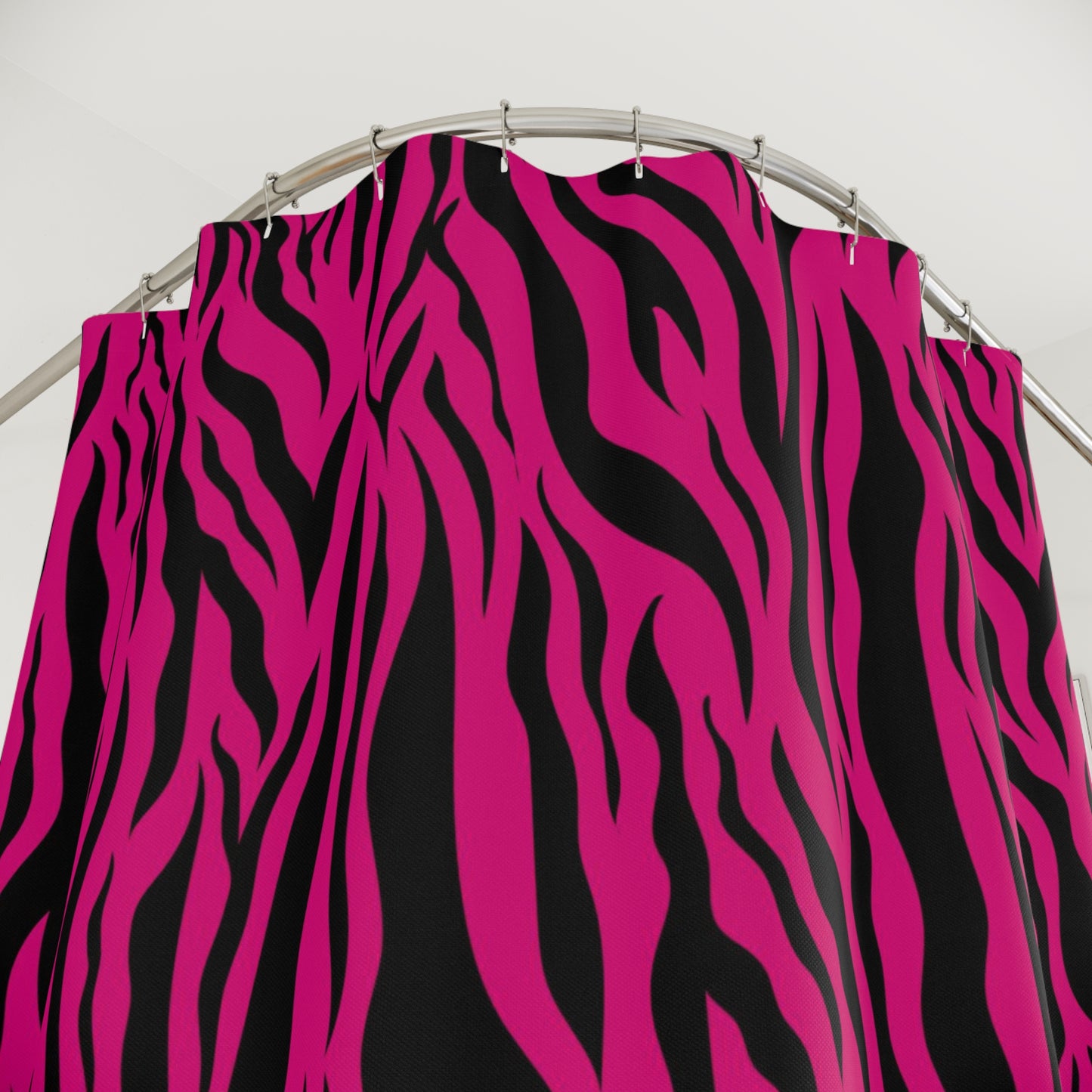 Pink Tiger Stripe Animal Print Shower Curtain