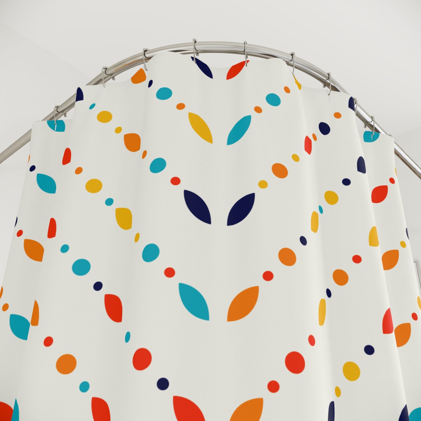 Retro Mid Century Modern Minimalist Multicolor Shower Curtain