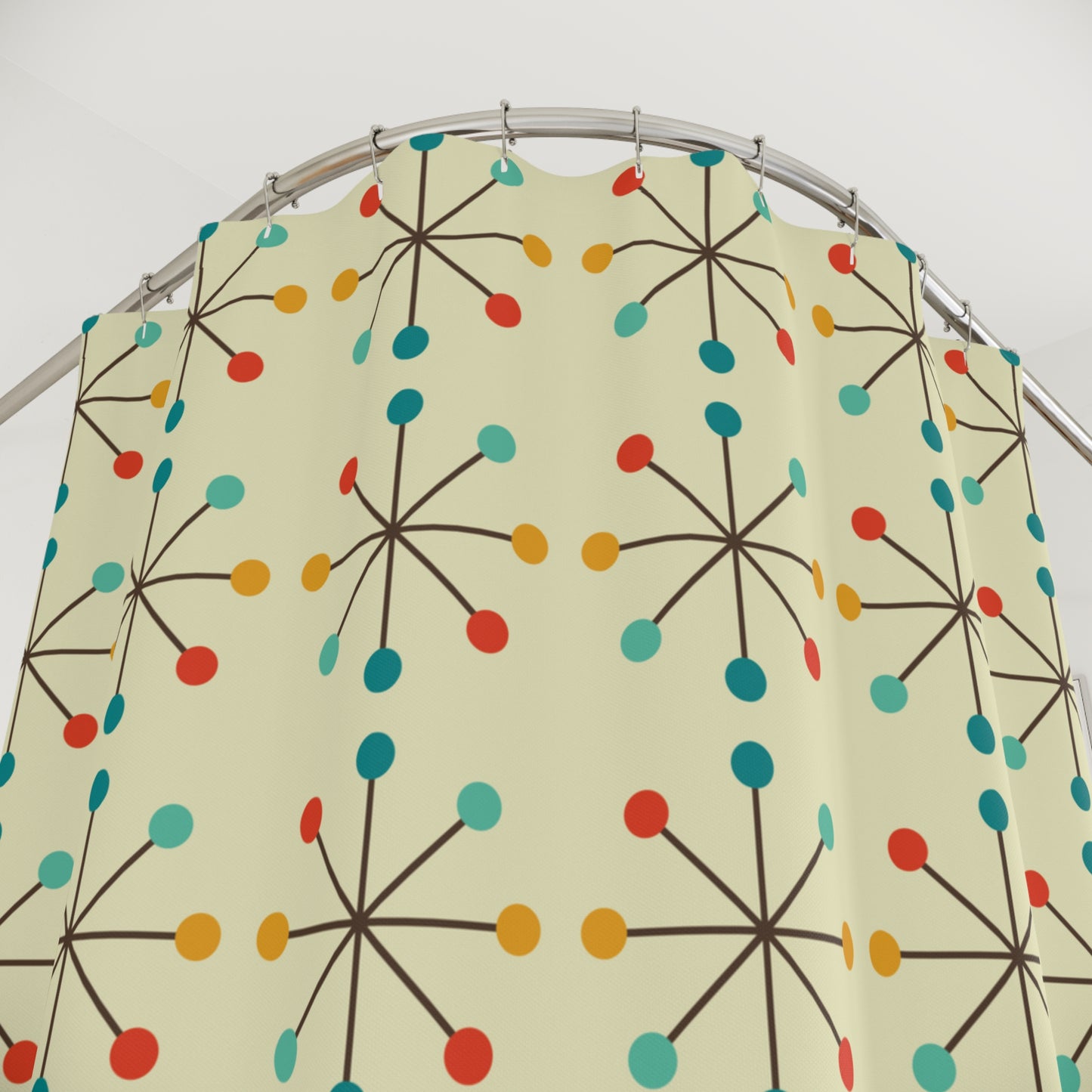 Vintage Retro 1950s Atomic Burst MCM Shower Curtain