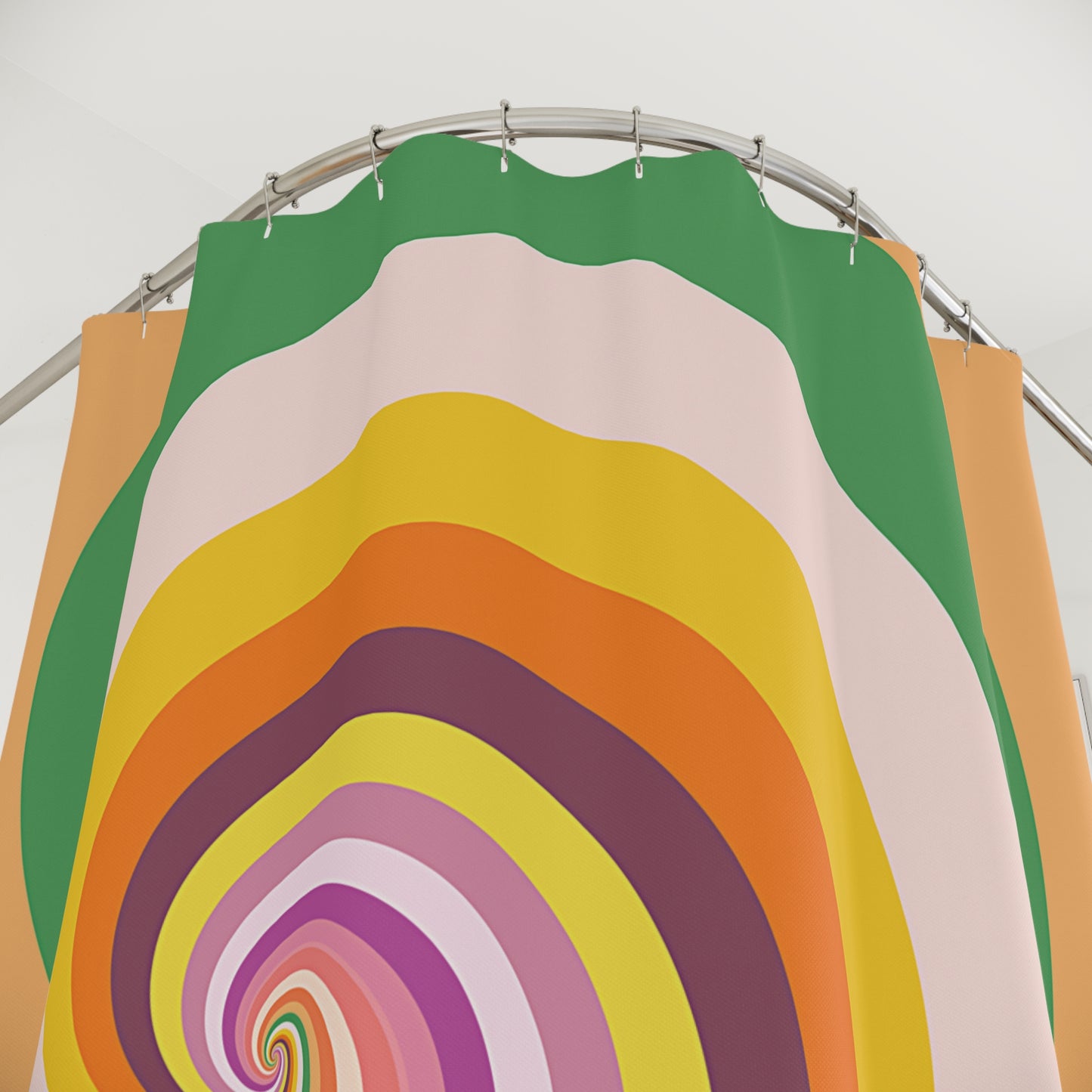 Groovy 60s Candy Swirl Colorful MCM Shower Curtain