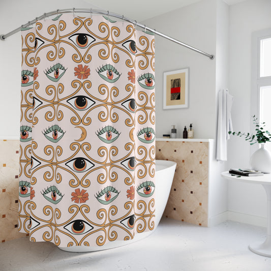 Boho Chic Eyes Retro MCM Shower Curtain