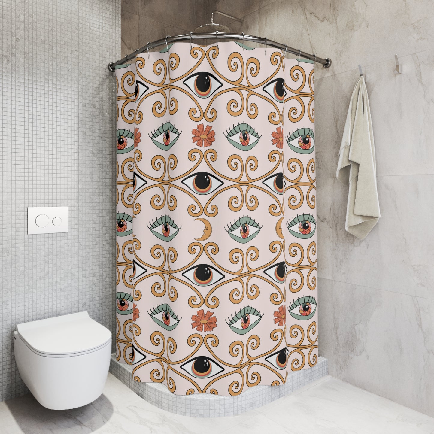 Boho Chic Eyes Retro MCM Shower Curtain