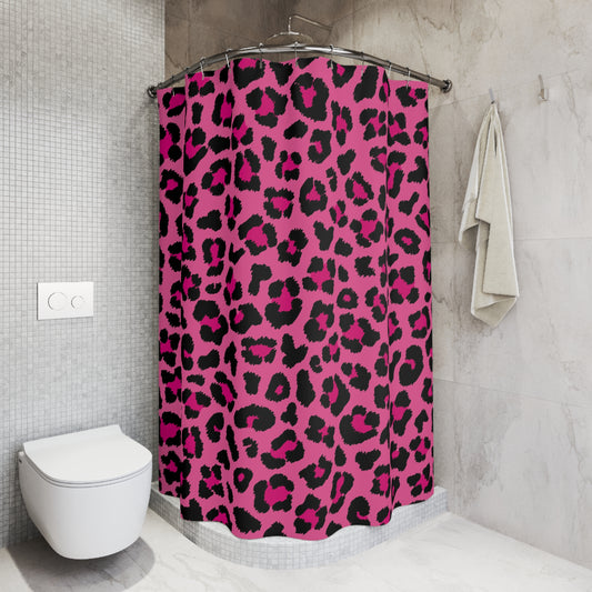 Pink Leopard Cheetah Animal Print Shower Curtain