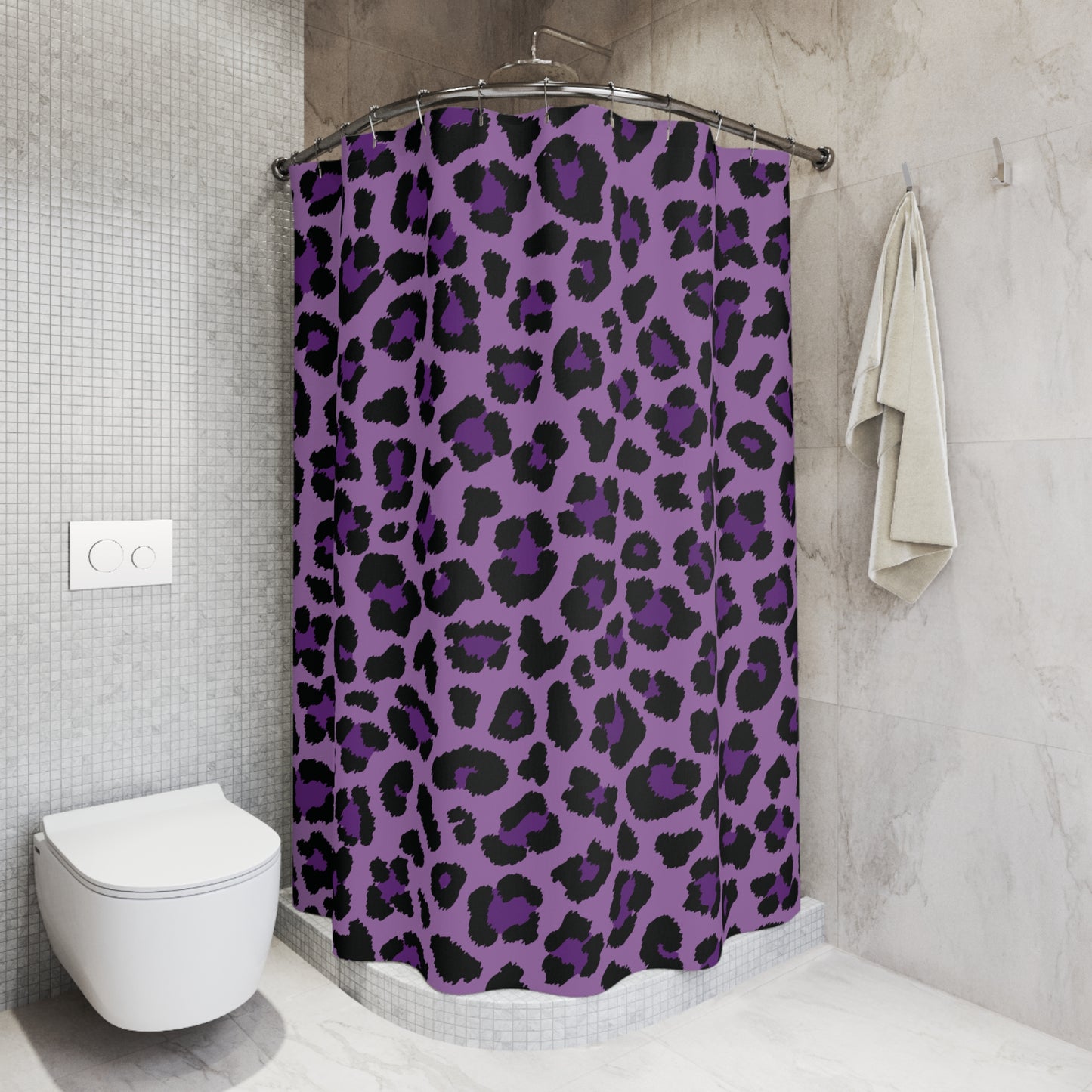 Purple Leopard Spots Cheetah Animal Print Shower Curtain