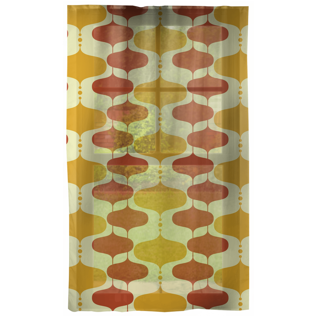 Retro Mid Century Mustard Onion Bulb Curtain Panels | lovevisionkarma.com