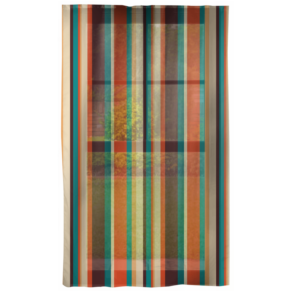 Retro 70's Stripes MCM Brown & Orange Curtain Panels | lovevisionkarma.com