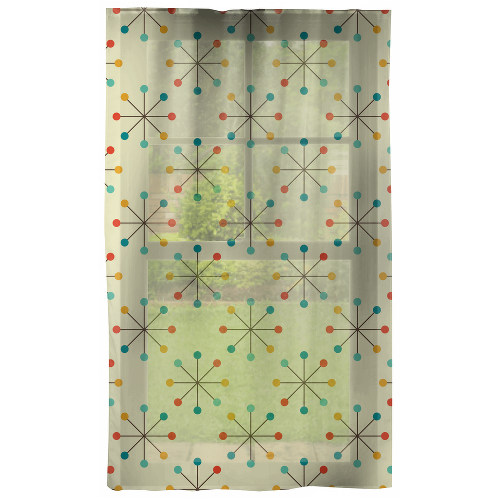 Mid Century Retro Atomic Starburst Multicolor Curtain Panel | lovevisionkarma.com