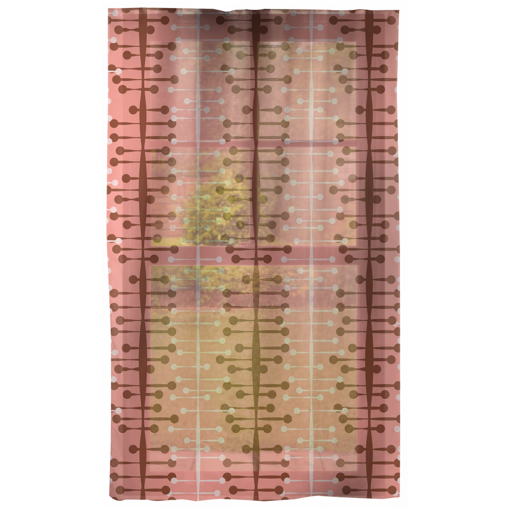 Retro MCM Abstract Lines Pink Curtain Panels | lovevisionkarma.com