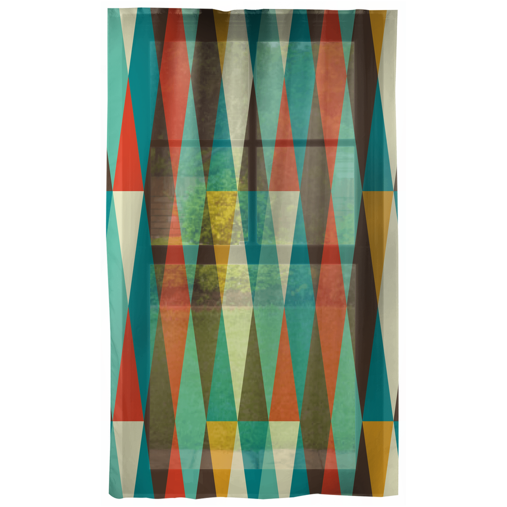 Retro Mid Century Mod Diamonds Multicolor Curtains | lovevisionkarma.com