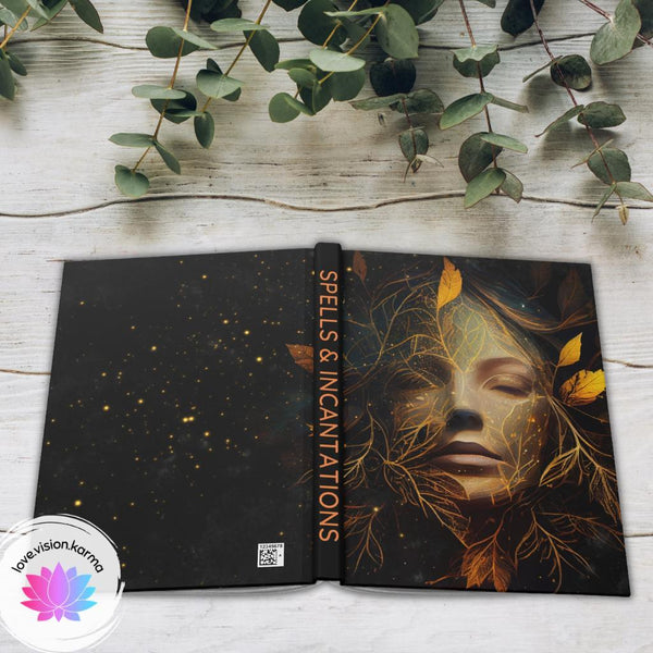 Book of Spells & Incantations, Wood Nymph Forest Witch Grimoire, Book of Shadows, Hardcover Matte Journal