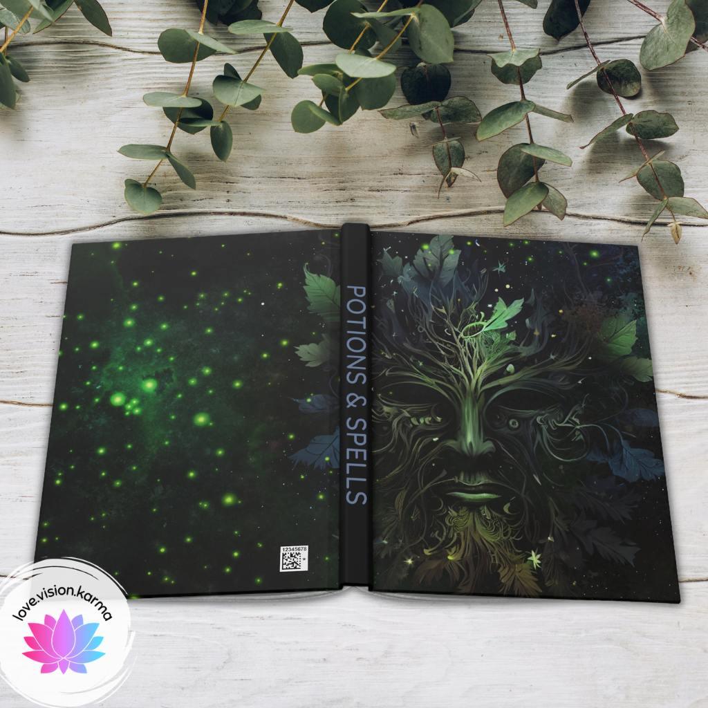 Book of Potions & Spells, Dryad Wood Nymph, Grimoire, Book of Shadows, Forest Witch Hardcover Matte Journal | lovevisionkarma.com