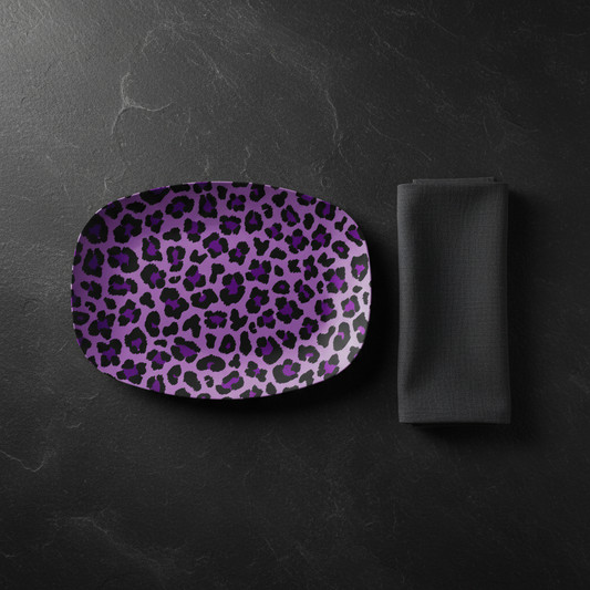 Purple Leopard Spots Cheetah Animal Print MCM Serving Tray, Party Platter