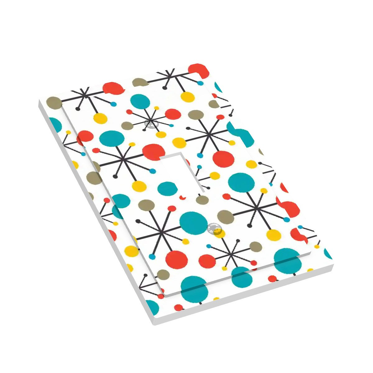 Retro 50's Atomic Burst Mid Century Modern Colorful Single Toggle Light Switch Cover (1-Gang Wall Plate)