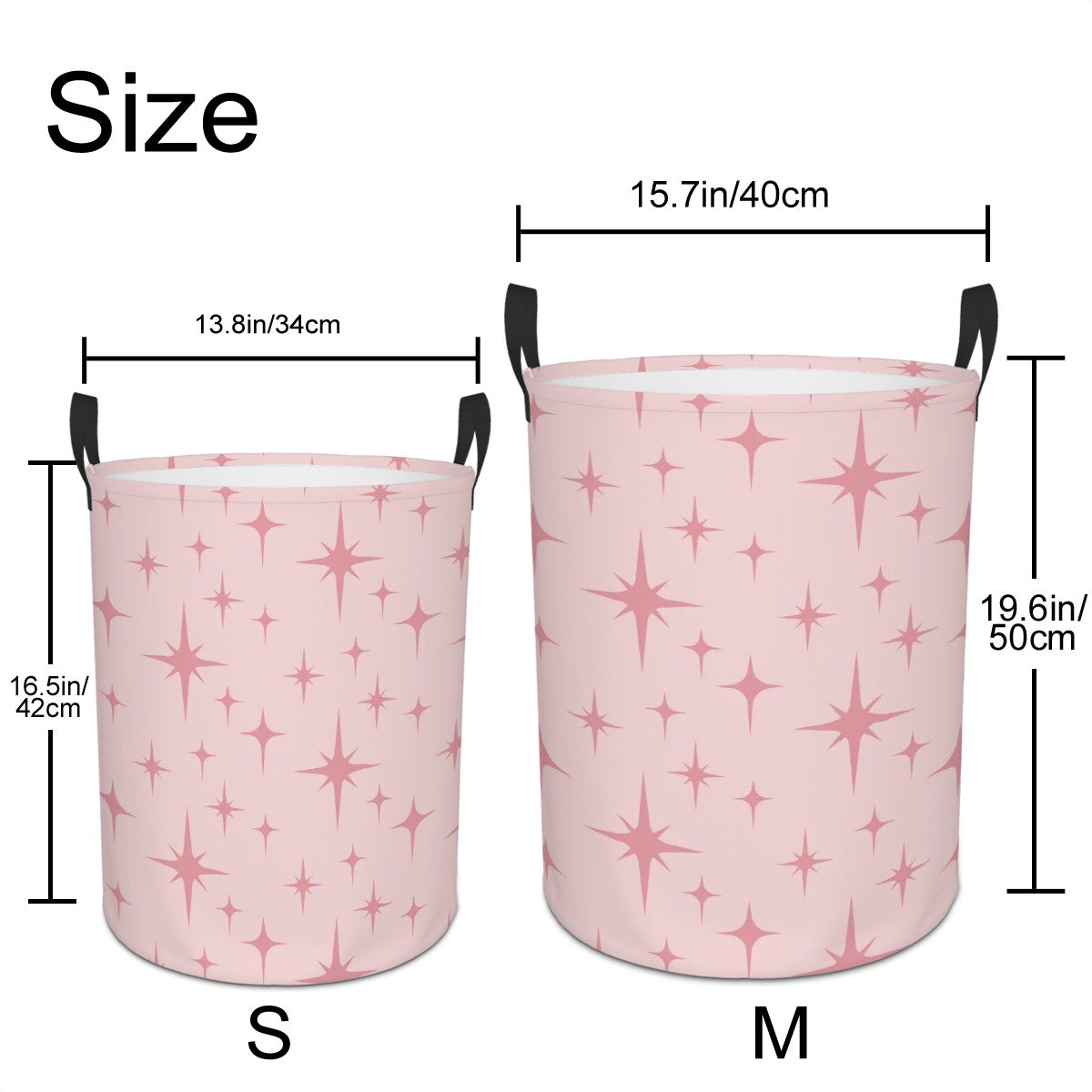 Retro 50s Atomic Starburst Pink Mid Century Modern Round Laundry Hamper