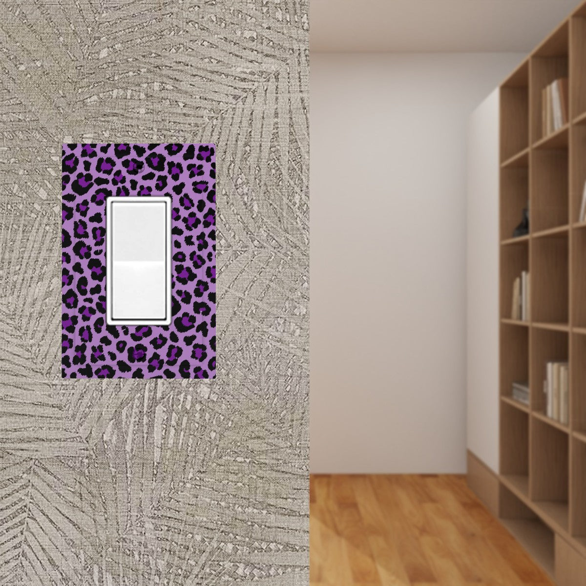 Purple Leopard Spots Cheetah Animal Print MCM Rocker Light Switch Cover (1 Gang Wall Plate)