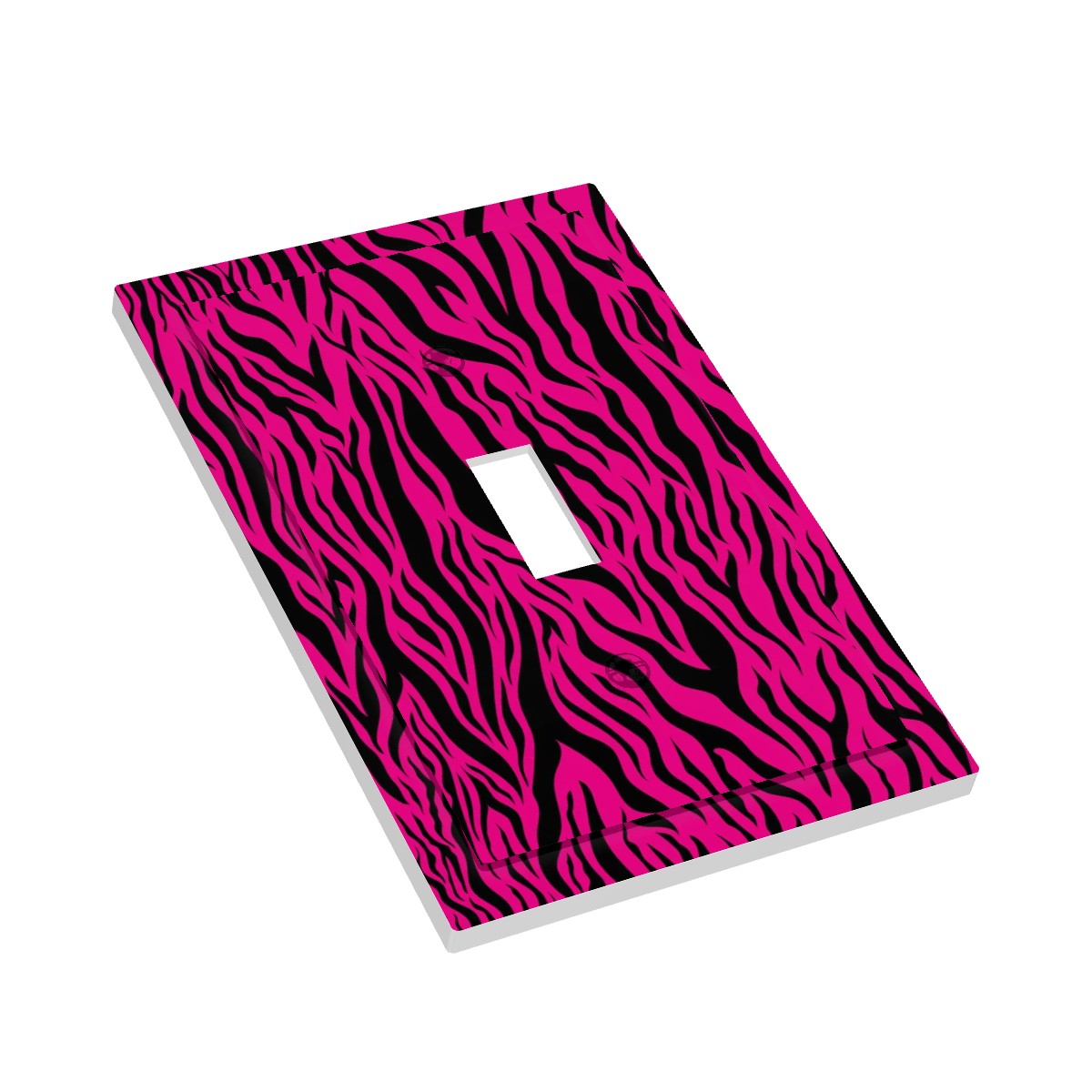 Pink & Black Tiger Stripe Animal Print MCM Single Toggle Light Switch Cover (1-Gang Wall Plate)