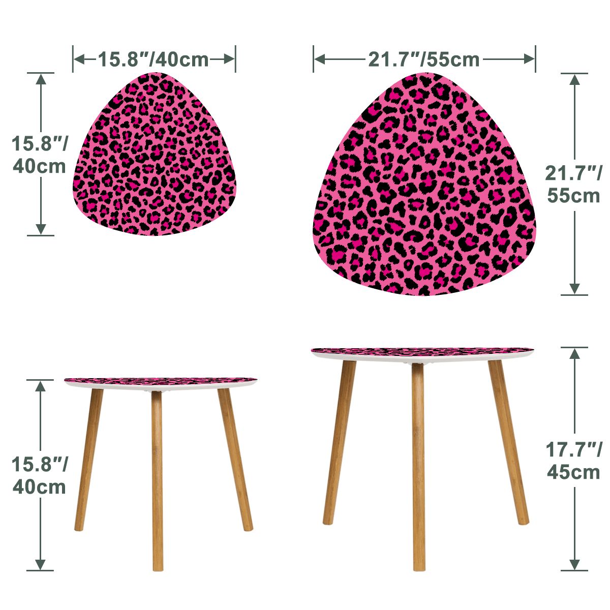 Pink Leopard Spots Cheetah Animal Print Nesting Accent Tables