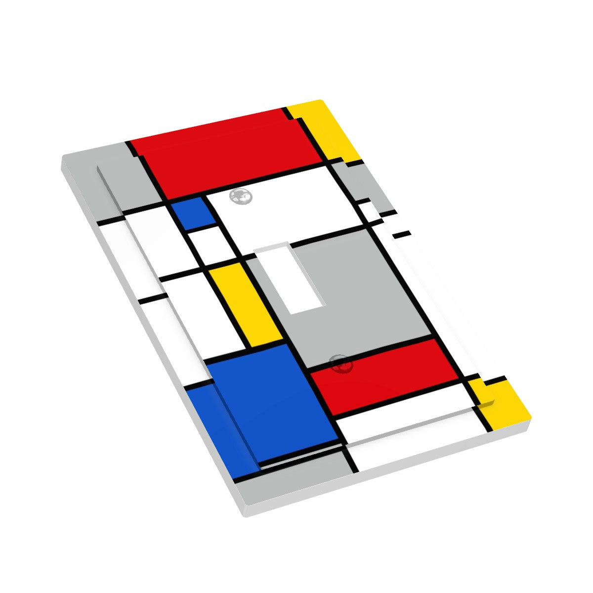 Retro MCM Mondrian Inspired Abstract Art Single Toggle Light Switch Cover (1-Gang Wall Plate)