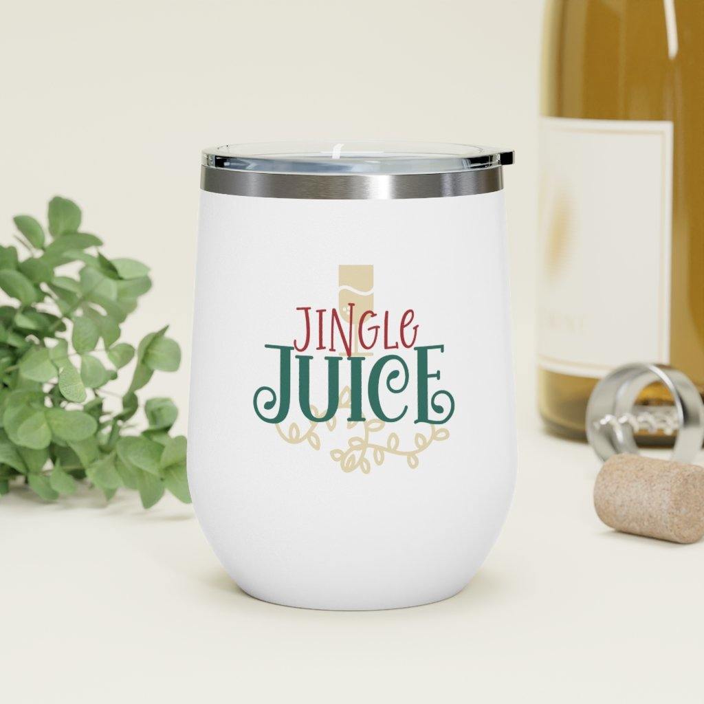 Funny Christmas Insulated Wine Tumbler 12oz "Jingle Juice" | lovevisionkarma.com