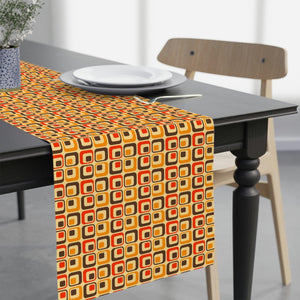 Retro 70s Geometric MCM Brown, Orange & Mustard Table Runner | lovevisionkarma.com