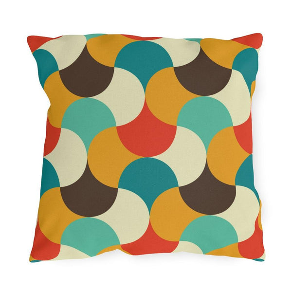 Mid Century Modern Abstract Weave Colorful Outdoor Pillow | lovevisionkarma.com