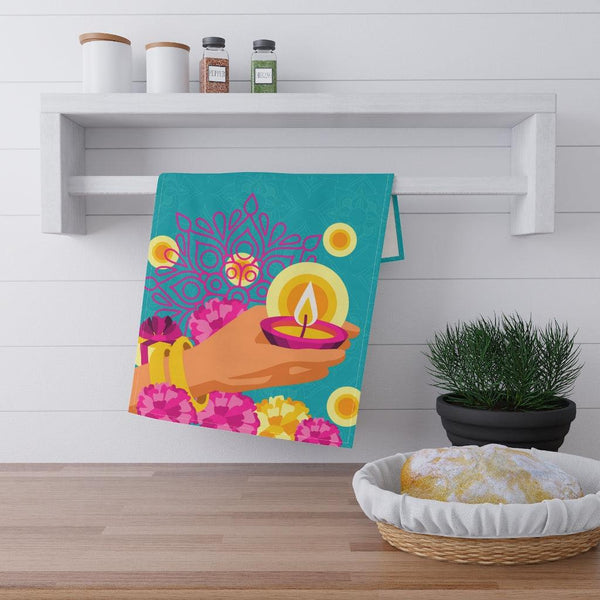 Diwali Home Decor, Festive & Colorful Kitchen Tea Towel | lovevisionkarma.com