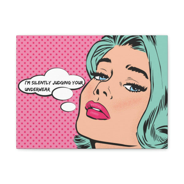 "Silently Judging" Funny Comic Pop Art Canvas Gallery Wrap | lovevisionkarma.com
