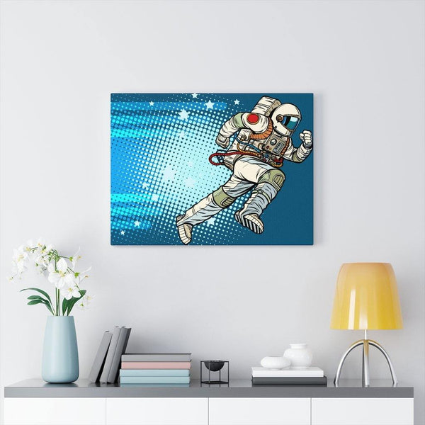 "Running Astronaut" Comic Pop Art Canvas Gallery Wrap | lovevisionkarma.com