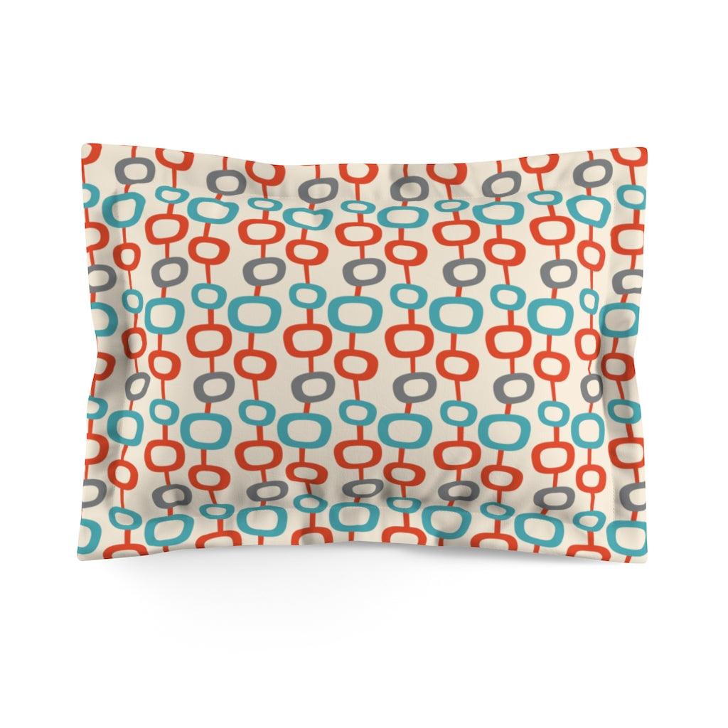 Retro Mod Abstract Blue, Orange & Grey MCM Pillow Sham | lovevisionkarma.com