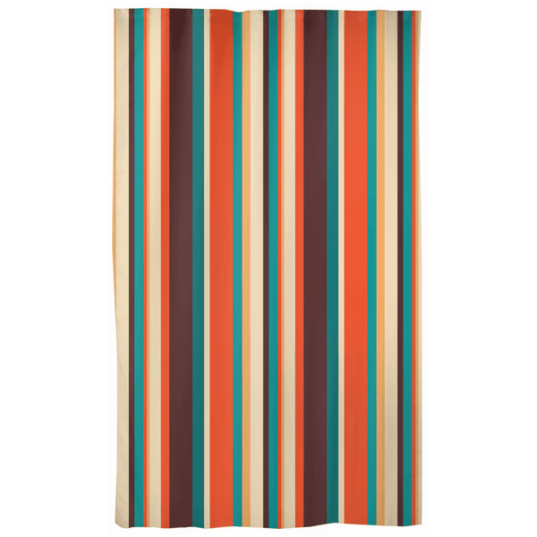 Retro 70's Stripes MCM Brown & Orange Curtain Panels | lovevisionkarma.com