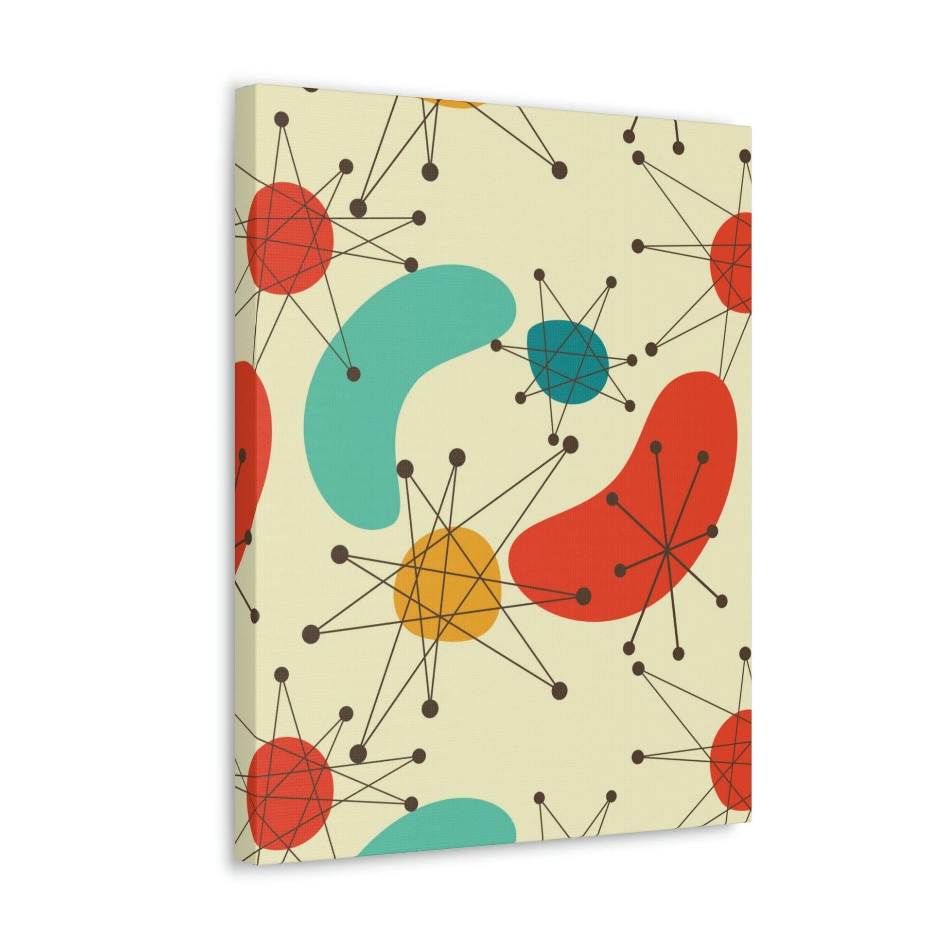 Retro 50s Atomic Burst and Boomerang Mid Century Mod Canvas Gallery Wrap | lovevisionkarma.com