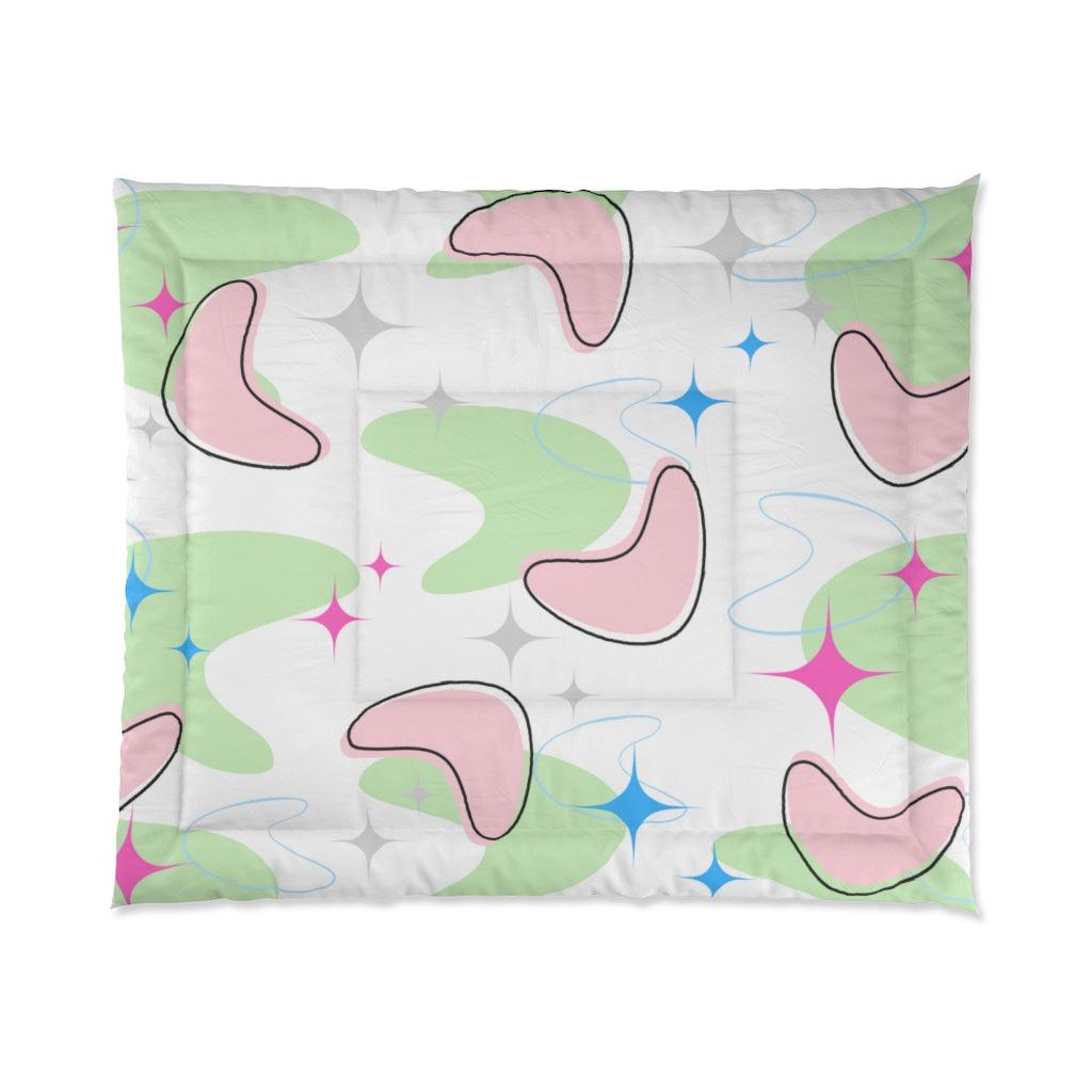 Retro MCM Atomic Starbursts and Boomerangs Multicolor Comforter | lovevisionkarma.com