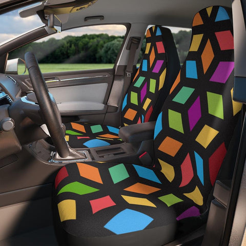 Colorful Geometric MCM Car Seat Covers | lovevisionkarma.com