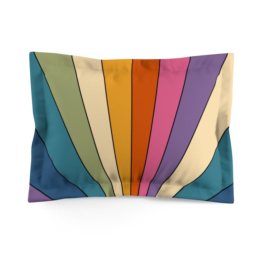 Retro Rainbow Burst MCM Pillow Sham | lovevisionkarma.com