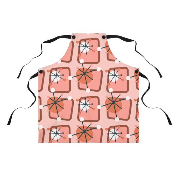 Atomic Burst Pink Mid Century Modern Apron | lovevisionkarma.com
