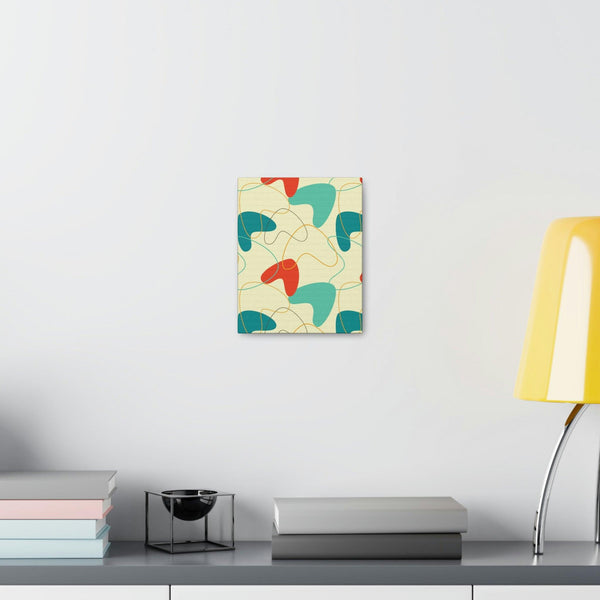 Retro 50s Atomic Boomerang Mid Century Mod, Canvas Gallery Wrap Wall Art | lovevisionkarma.com