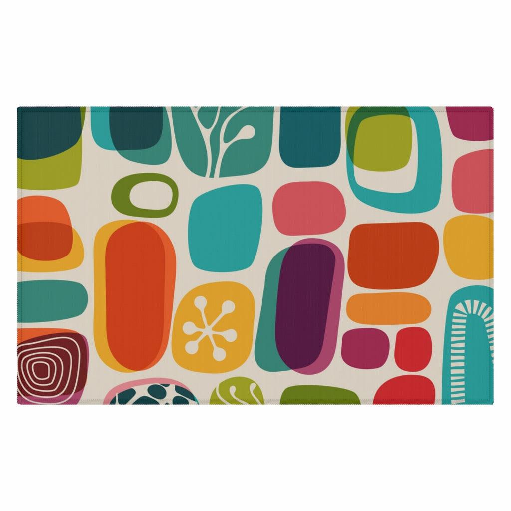 50s 60s Mid Century Modern Vibrant Abstract Non-Slip Rug | lovevisionkarma.com