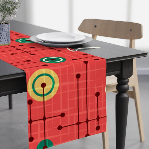 Christmas Mid Century Style Geometric Red Table Runner | lovevisionkarma.com