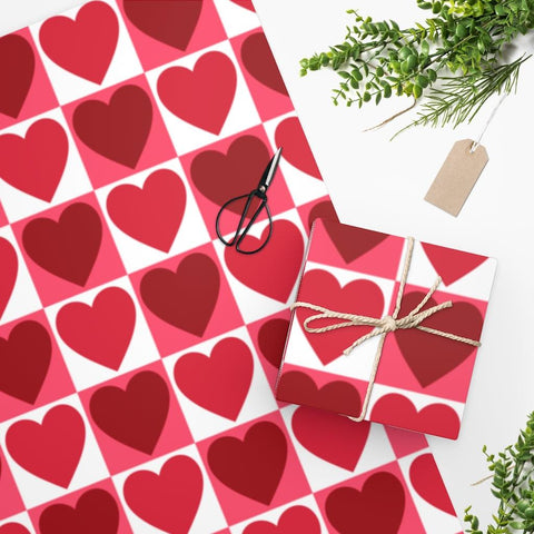 Red Hearts Valentine Gift Wrapping Paper | lovevisionkarma.com
