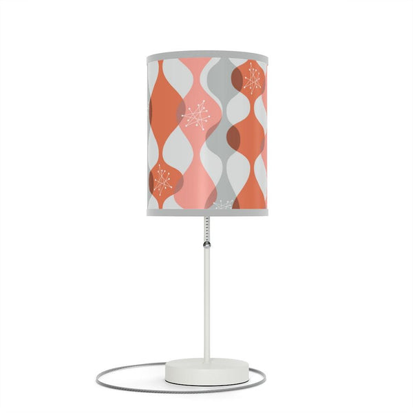 Mid Century Modern Pink Burst and Waves Tabletop Lamp | lovevisionkarma.com